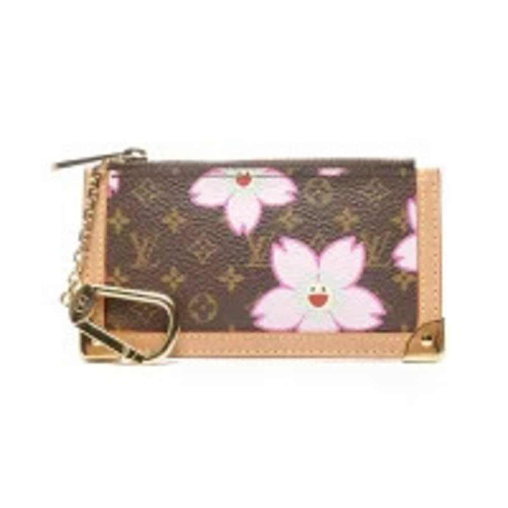 Louis Vuitton Pochette Monogram Cherry Red Blossom coin case Wallet Multicolor